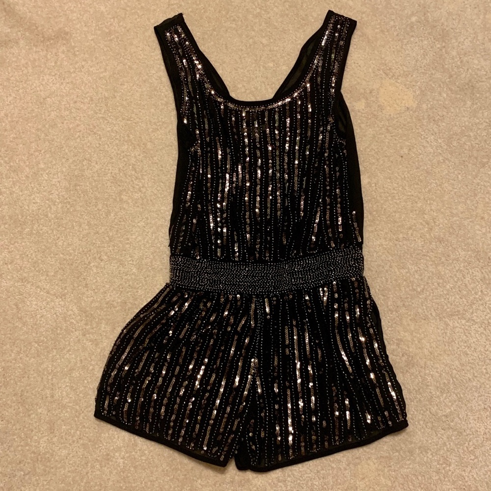 Black and silver sequin romper size small from UO